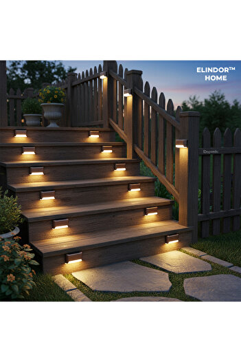 Elindor Set of 16 Elindor® Solar Lamps, Outdoor Warm Light Lamp, Automatic, 4.5 x 4.5 x 8.7 cm, Brown