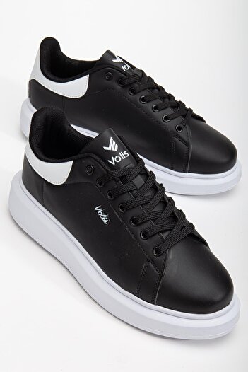 Dilimler Ayakkabı Unisex Sports Shoes Black High Sole Lightweight Synthetic Leather