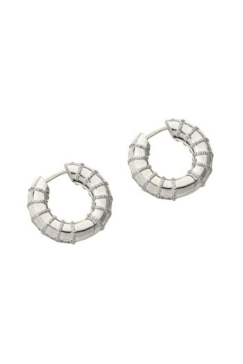 neslyaccessories Vip Series Zircon Stone Hoop Earrings