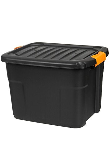 Arly Black storage box with lid, 60L, 60x39x41 cm
