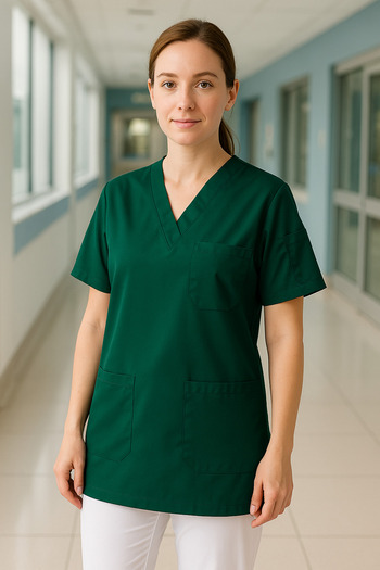 mirach 4-Pocket Nurse and Doctor Scrubs Single Top Uniform Hospital Surgical Uniform Comfortable Medical Clothing