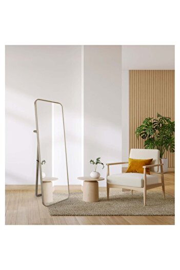 Danube Home Roman Pine Wood Rectangle Standing Mirror – Natural Wood Frame Full-Length Mirror for Modern Homes