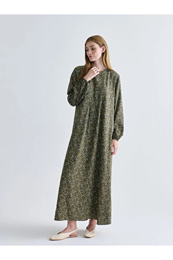 LC Waikiki Women's Dress Lcw Grace High Neck Patterned A-Line Dress
