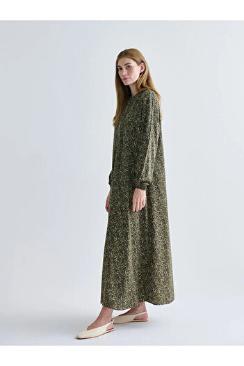 LC Waikiki Women's Dress Lcw Grace High Neck Patterned A-Line Dress