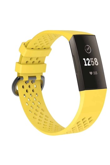 Edman Sports Bracelet Strap for Fitbit Charge 3 / 4, size L, Yellow
