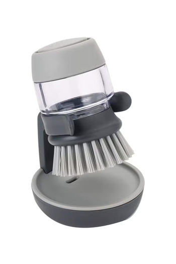 Joseph Joseph Deal Palm Scrub Brush Soap Dispenser Grey/Clear 8.8x9.5x13.5centimeter