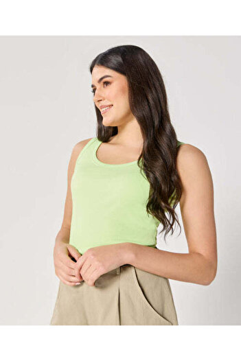 Zigzag Green Rib Cami Top