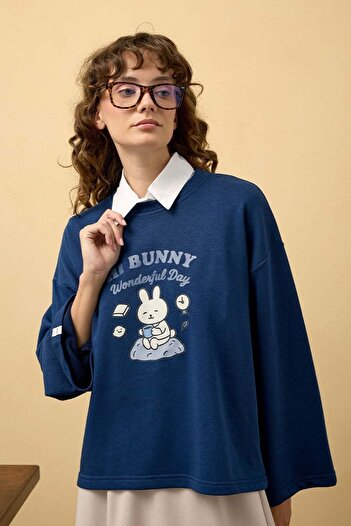 Ceylan Otantik Κορμάκι με στάμπα Indigo Rabbit με 3 κορδόνια