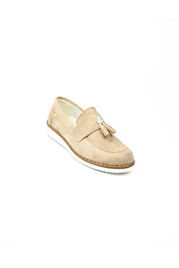 Minican Babalı 184 Beige Suede Tasseled Boys' Casual Shoes