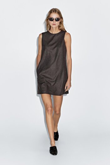 Massimo Dutti Cepli balıksırtı mini elbise