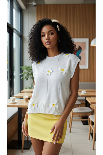 NİLZA Daisy Detailed Knitwear Oversize Sweater