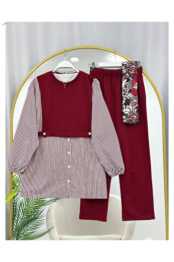 YEDİLALE Shirt Detail Tunic Pants Double Set