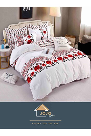 JOJO HOME Bed linen, 4 pieces, 1 person, 155x230cm, fine cotton, Traditional