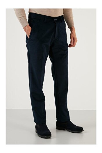CLASSİCS MEN Captiva Men's Relaxed Fit High Quality Classic Winter Thick Fleece Lined Thermal Velvet Pants Dad