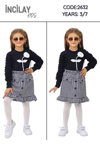 NURTOPU Girls' Suit Top and Bottom Set with Seasonal Skirt, High Quality and Flexible