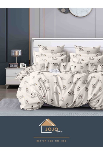 JOJO HOME Bed linen, 4 pieces, 1 person, 155x230cm, fine cotton, 101 Dalmatians