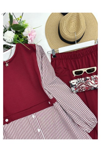 YEDİLALE Shirt Detail Tunic Pants Double Set