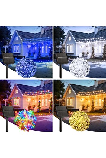 BellFyd Instalatie LED cu Panou Solar, 10 M - Pentru Exterior, Lumini Solare cu 8 Moduri de Lucru