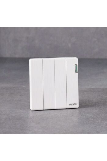 Danube Home Milano 10A 4G 1W Switch – Electrical Wall Switch for Home, Office & Hotel, White Finish