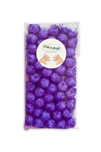 piapolya Glitter Pompom |   Purple |   2cm |   50 Pieces