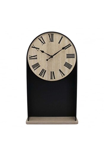 Danube Home Cambridge Wood Decorative Shelf Wall Clock – Stylish Multi-Functional Silent Quartz 30x50 cm