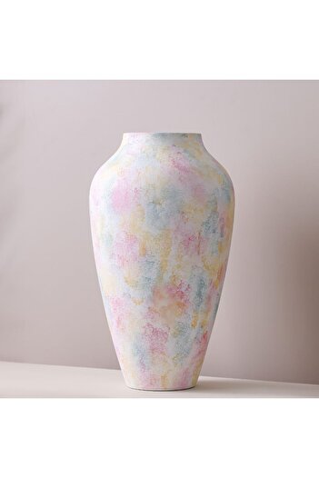 Danube Home Lexie Berry Urn Vase Peach – Elegant Ceramic Centerpiece for Living Room & Table Décor
