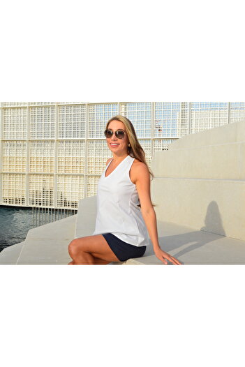 Ease of Wear WHITE HALTER NECK TOP