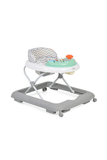 Cangaroo Cody Grey Foldable Baby Walker, 3-position adjustable height, Seat with backrest