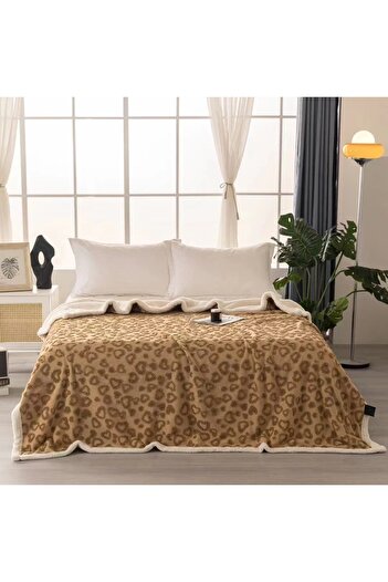 OEM Cocolino blanket with plush back for double bed, embossed heart pattern, practical, fine texture, BW