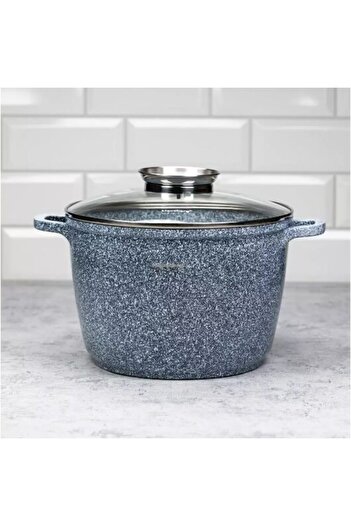 Klausberg Oala cu capac, din aluminiu acoperita cu marmura, 6.2litri, 24cm, gri,
