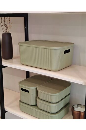 Bayev 5 Piece Colores Green Office Closet Organizer Box with Lid Socks Clothing Organizer Set