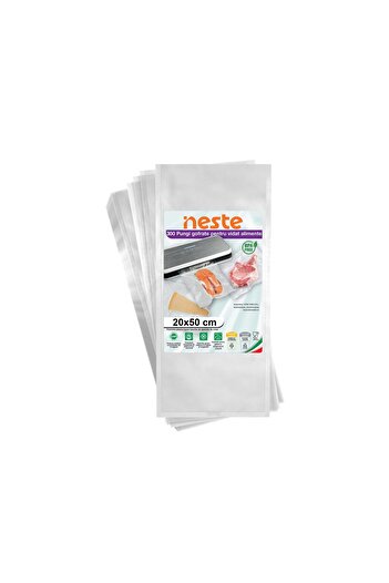 Neste Pack of 300 Embossed Vacuum Bags for Food, Neste®, 20 x 50 cm
