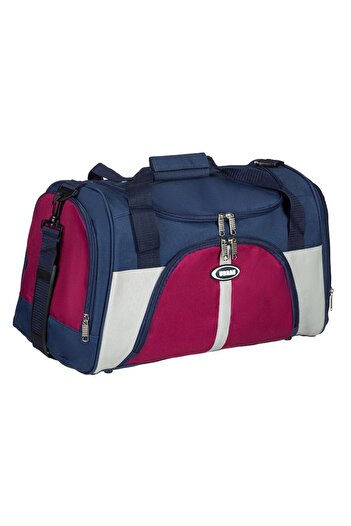 SHOPIENS ® Travel Bag Blue-Red with One Compartment, Two External Sleeves, and Zipper Pocket, 37L