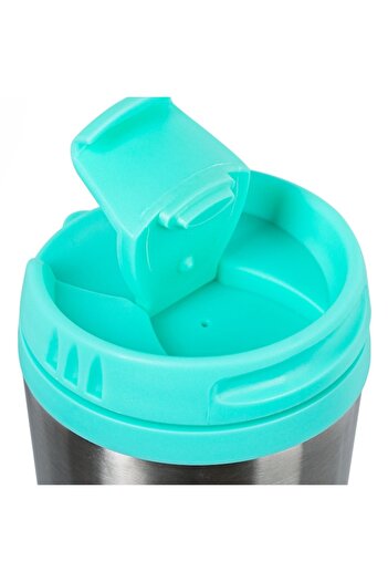 SHOPIENS Shaker Frappe metallic Shopiens®, with green lid for straw, 340 ml