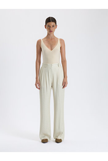 BAQA Striped Straight Cut Trousers
