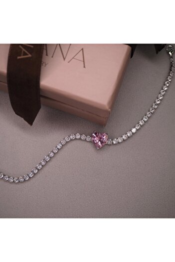 HAVANA JEWELLERY PINK CRUSH Bracelet Plated with 925 Silver and Swarovski Crystals