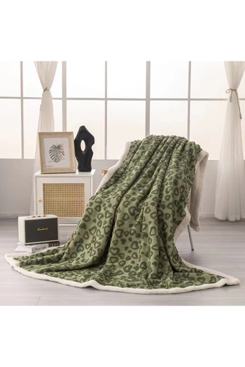 OEM Cocolino blanket with plush back for double bed, embossed heart pattern, practical, fine texture, BW