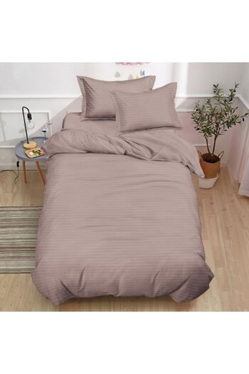 Casa de Vis Bed linen set, 1 person, 140 x 200 cm, with elastic, damask type, 4 pieces