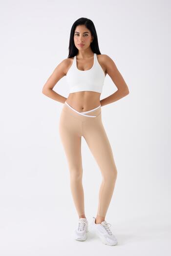 İmaj 489 Beige Color Recovery and Extra Stretch Effect Normal Waist Leggings