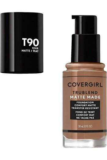 covergirl TruBlend Matte Made Liquid Foundation – T90 Tawny, Long-Wear, Oil-Control Formula
