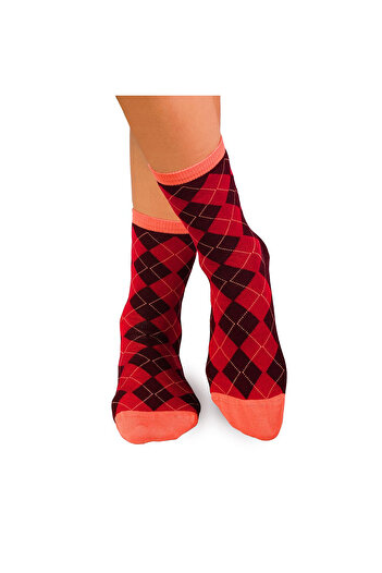 Pirin Hill Sosete bambus COMFORT FEET Argyle Bordeaux Red