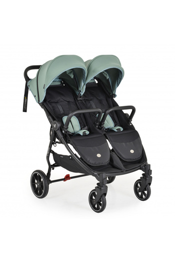Cangaroo 2Gether Iceberg Green Twin Stroller with Extendable Canopy, Backrest and Baby Support
