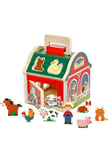Ludinoo 3D Wooden Educational Sorter - Farm with Domestic Animals