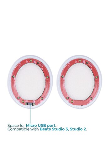 PadForce Pernițe pentru urechi pentru căști Beats Studio 3, Studio 2.0 cu fir/fără fir, over-ear - Crystal Blue