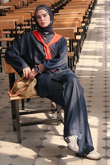 carell Gwen Denim Pants Dark Blue