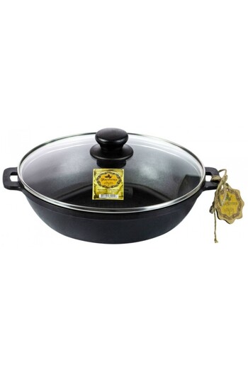 Maysternya Cast iron saucepan with glass lid 24xh6cm