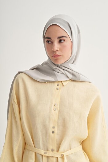 carell Linea Monogram Floş Shawl Gray