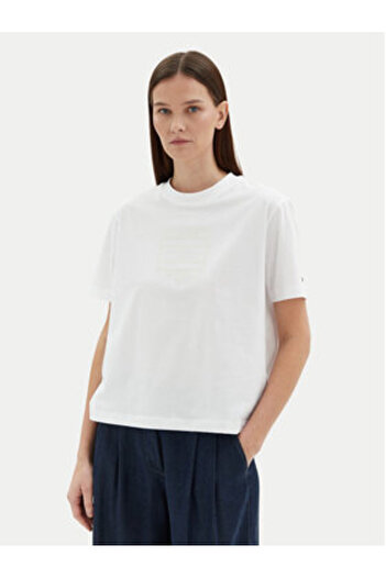 Tommy Hilfiger Women's T-Shirt WW0WW45525 White
