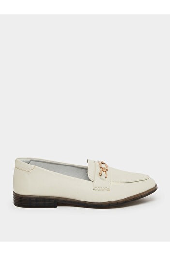 Take Two By Styli Solid Metal Buckle Flat Loafers