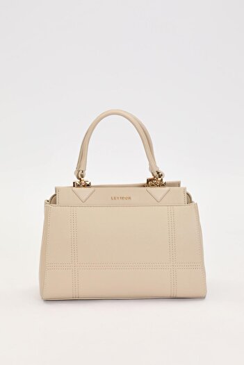 Levidor Gray Stripe Stitching Model Handbag
